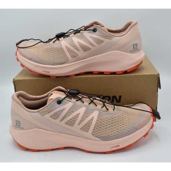 Salomon Womens Size 9.5 Sense Ride 4 Sirocco Peachy Keen Trail Running Sneakers